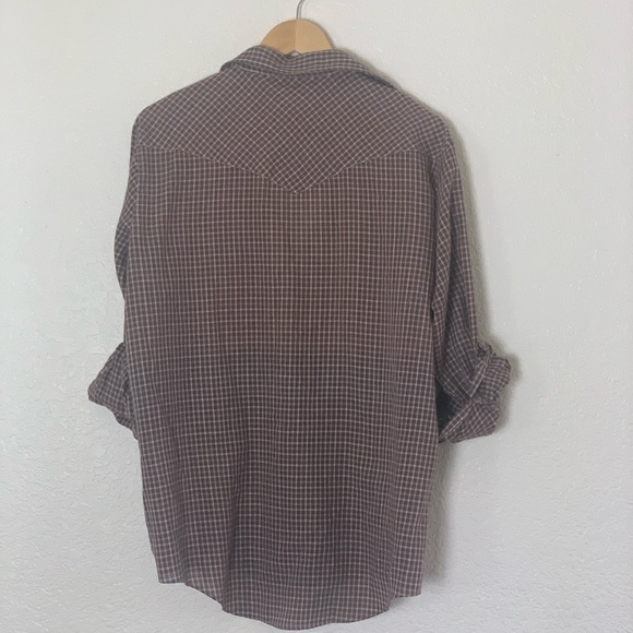 American West | Vintage lightweight throw on plaid button down shirt siz… - Picture 4 of 6